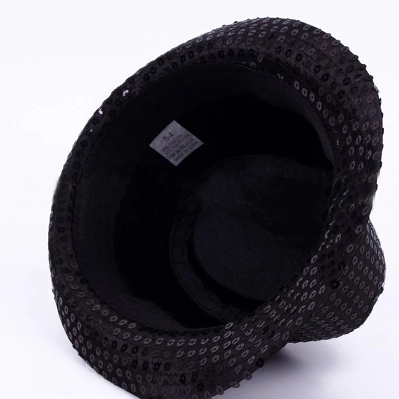Unisex Pailletten Party Hut Bühne Dance Show Hip Hop Jazz Hut Glitter Cowboy Leistung Kostüm Requisiten Glänzende Perlen Zauberer Kappen – Detail 25
