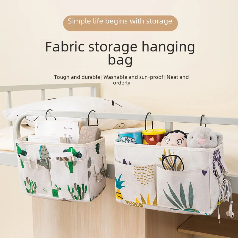 Versatile Storage Hanging Bag For Dormitory Students Bedside Multi-purpose Storage Basket Organizer Wall Hooks