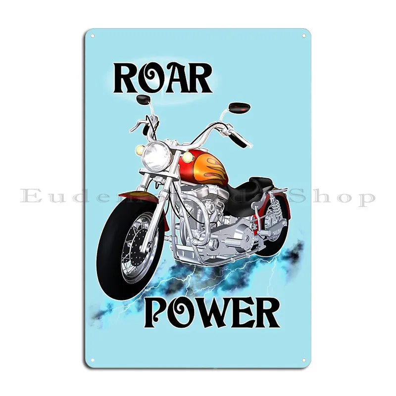 Roar Power Motor Bike Power Metal Plaque Poster Wall Plaque Garage Decoration Design Living Room Rusty Tin Sign Poster