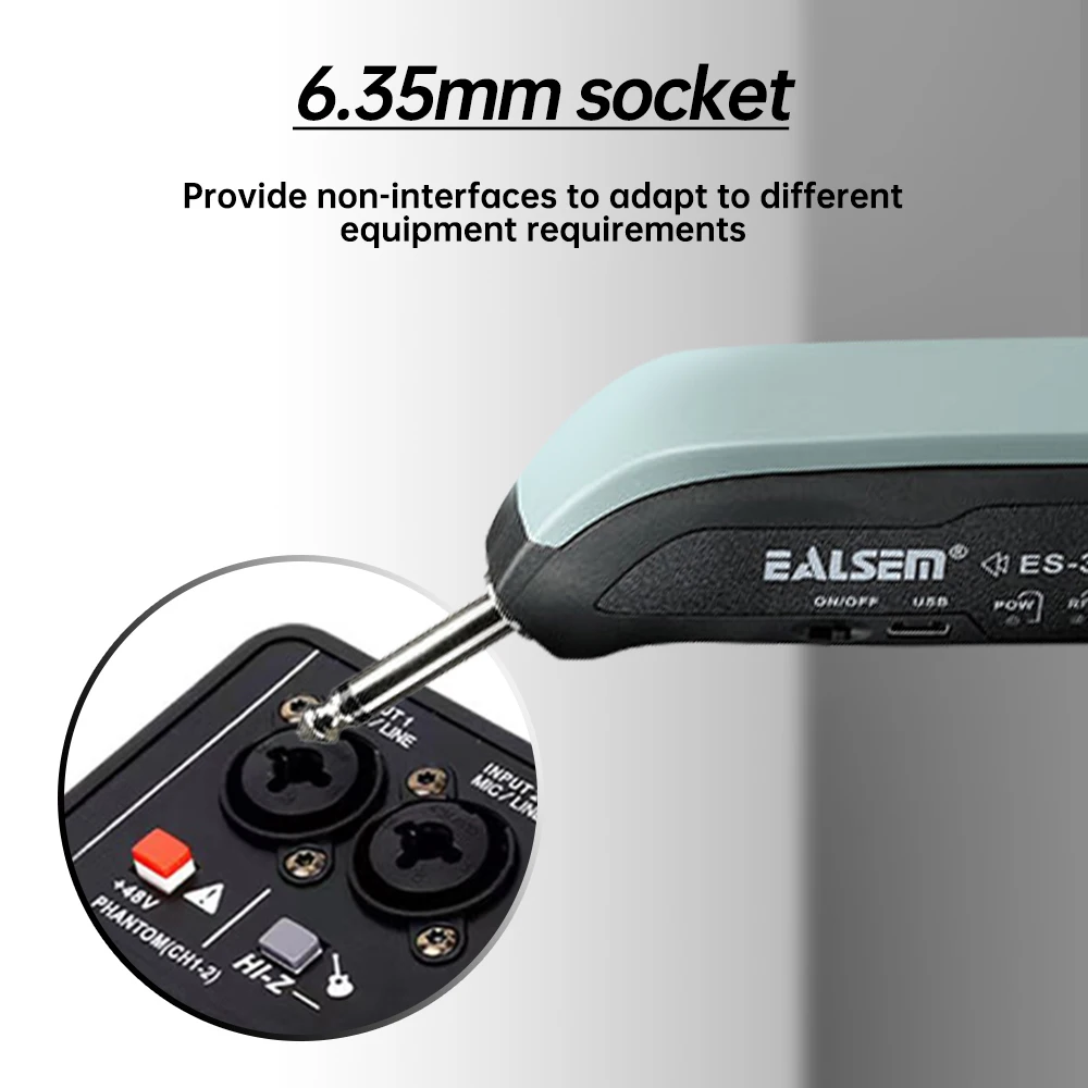 EALSEM 380 UHF 1 Channel Wireless Conference Microphone 6.35MM Jacks 50Meter 640-690MHz For Meeting