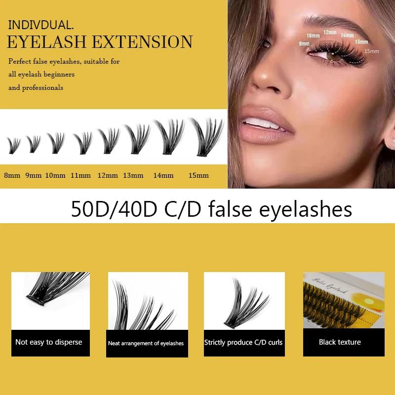 1box/60 bundles 50D fake eyelashes,imitation mink Individual Eyelash,Natural Thick lashes, Eyelash Extensions for make up