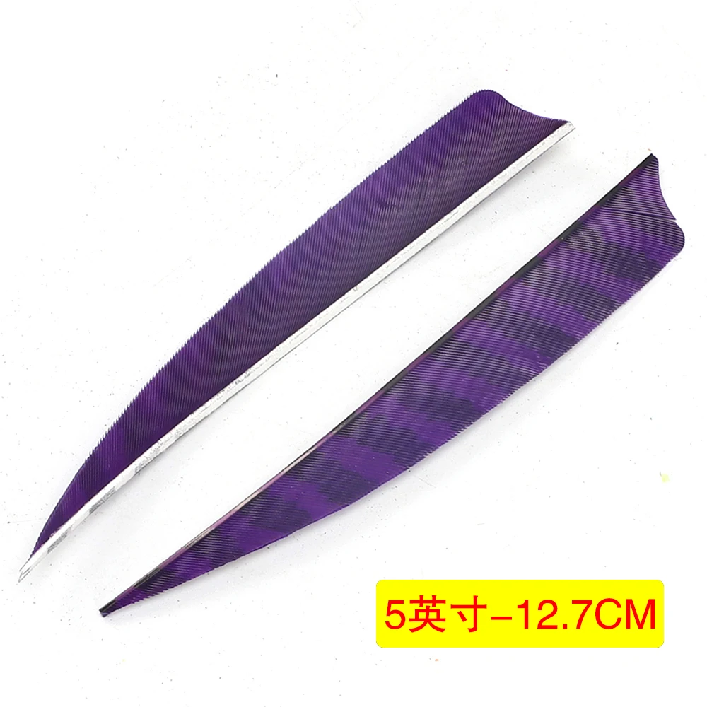24Pcs 3 zoll 4 zoll 5 Zoll Schild Cut Pfeil Federn Gestreiften Echten Türkei Cut Feder Bogenschießen Zubehör Befiederung federn – Detail 27