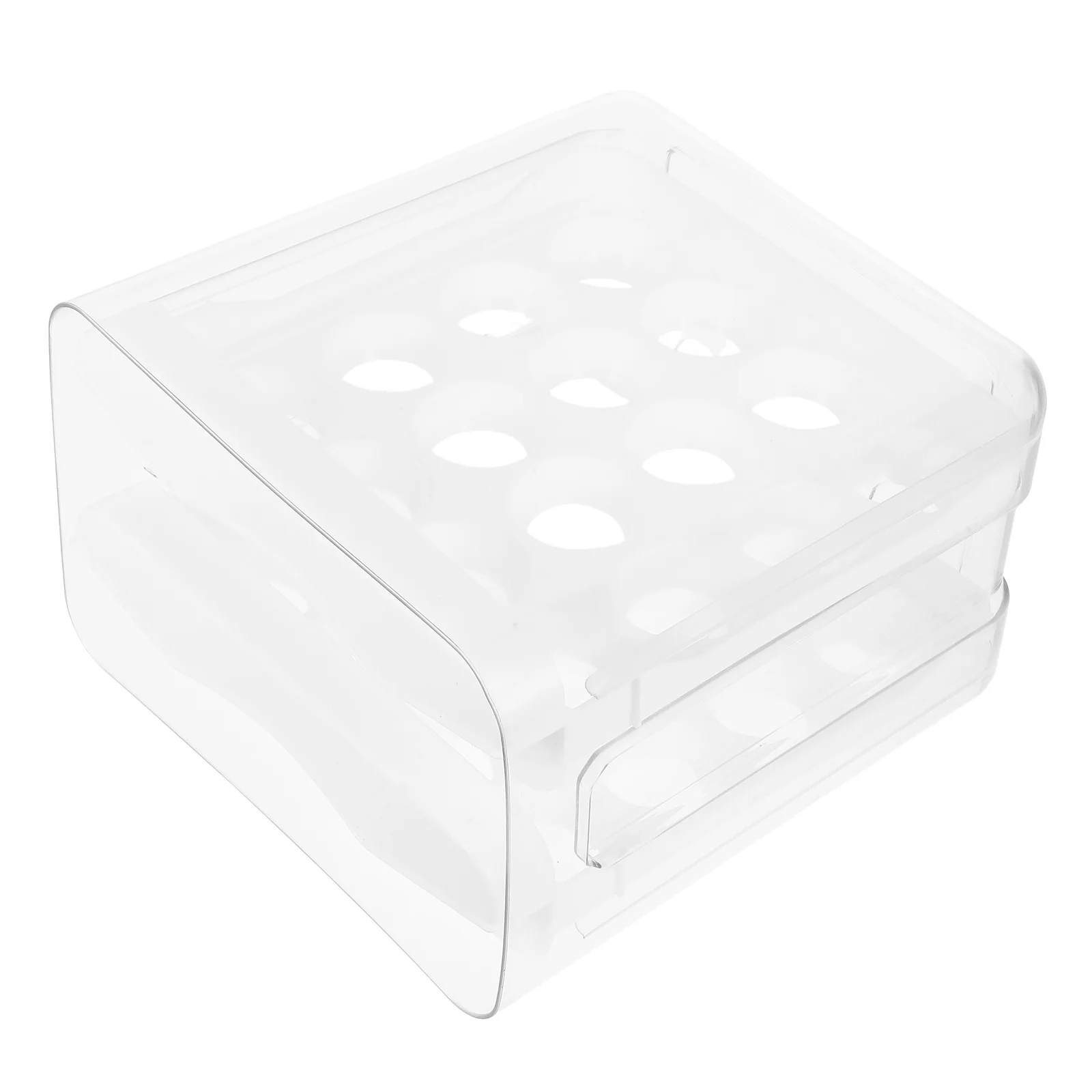 

Egg Storage Box 32 Holes Transparent Drawer Organizer Refrigerator Kitchen Stackable Egg Tray Container Plastic Carton Storage
