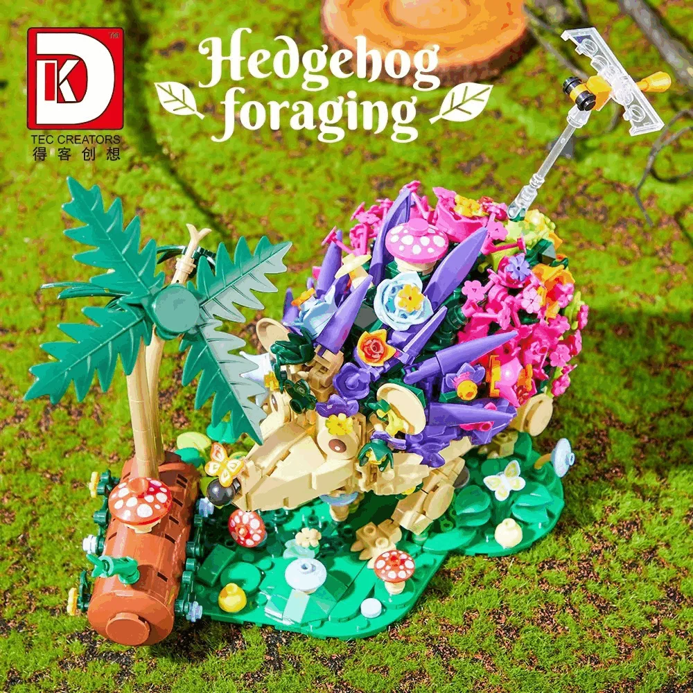 

MOC Hedgehog Foraging Model 6018 Flower Animal Kit 988pcs with Bees & Flowers STEM Educational Toy Gift for Kids & Adults
