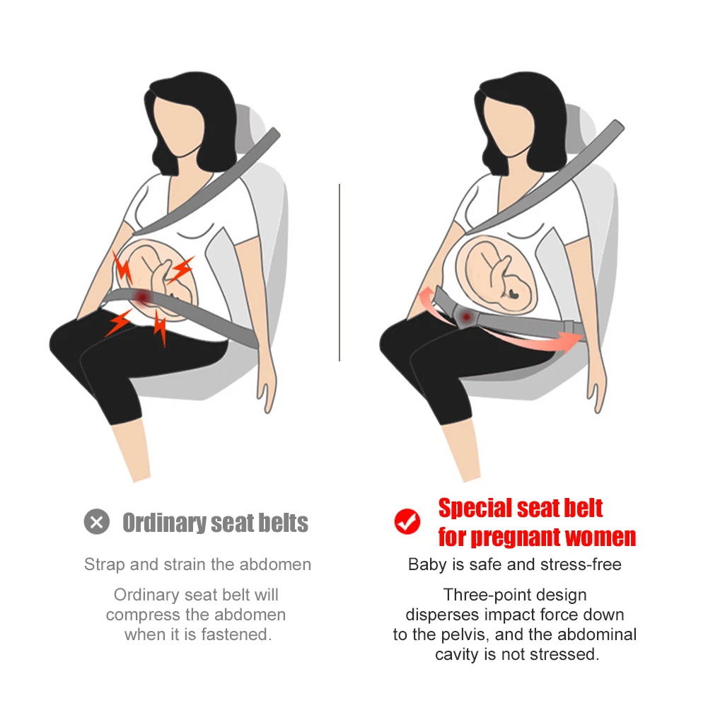 임신 안전 벨트 개조 액세서리 범용 1.6m 길이 범프 벨트, 임산부 안전벨트 어댑터