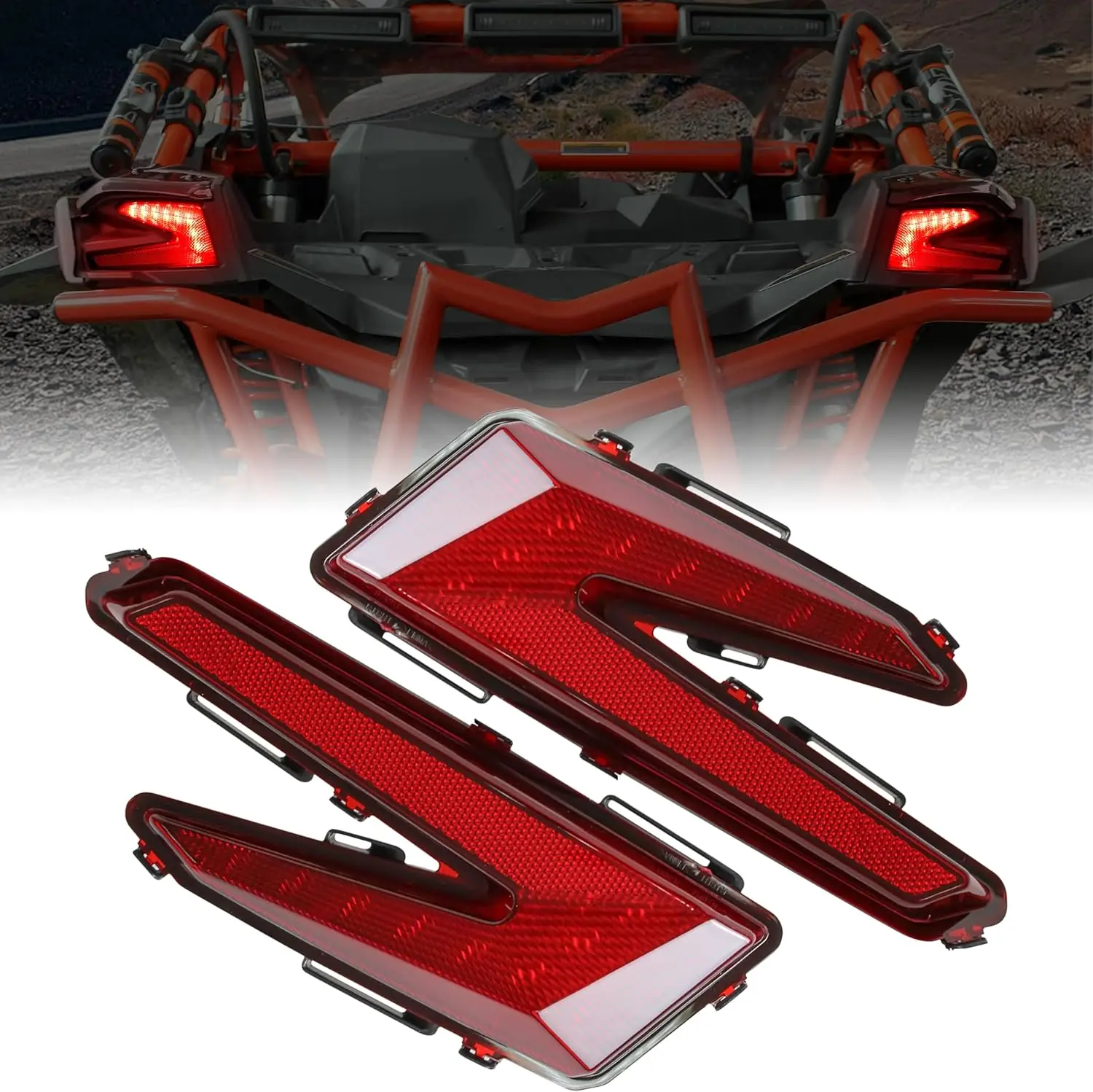 

LED Taillights for Can Am Maverick X3 2017-2025, Red Lens Rear Brake Lights (2PCS)