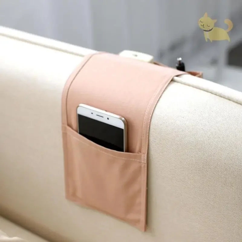 

Cotton Linen Bedside Storage Bag Organizer Bed Desk Bag Sofa TV Remote Control Hanging Bag Storage Organizer Bed Holder Pockets