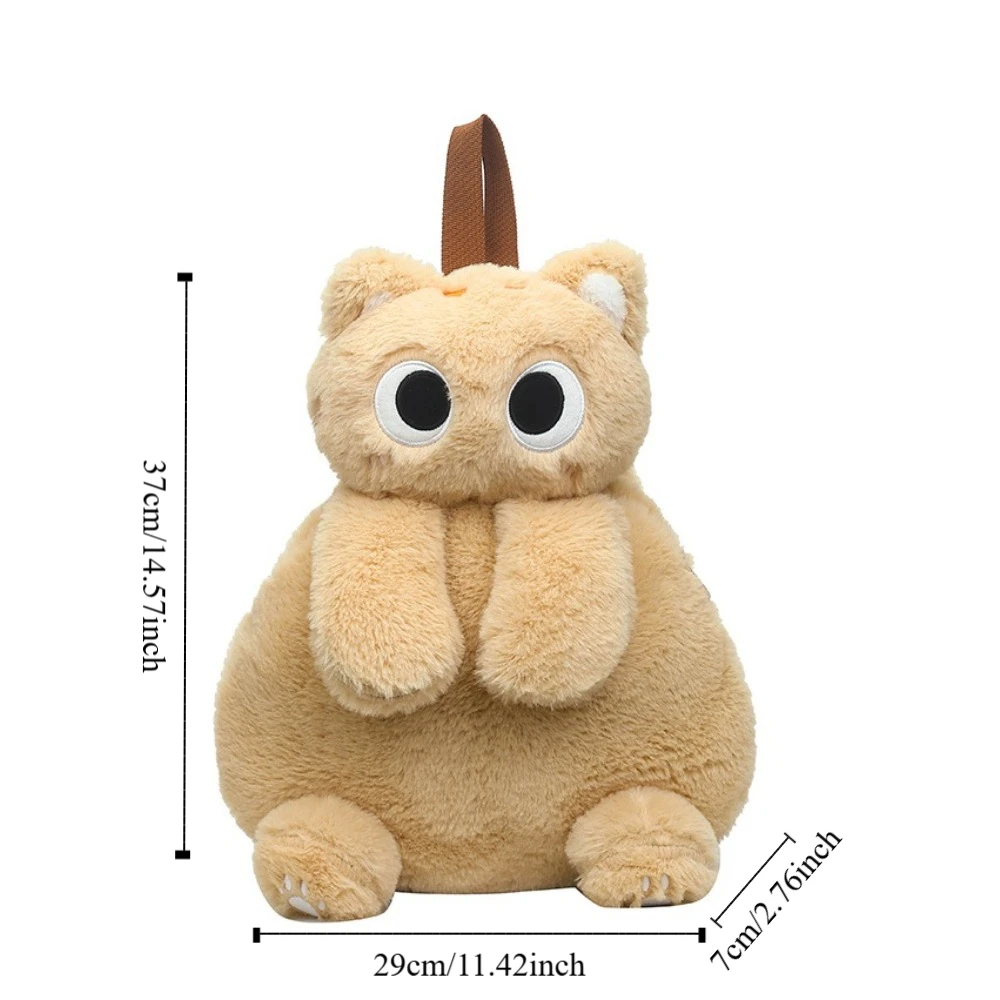 Doll Toy Plush Cat Shoulder Bag Big Eyes Cat Portable Cartoon Backpack Korean Style Large Capacity Funny Plush Toy Bag Outdoor