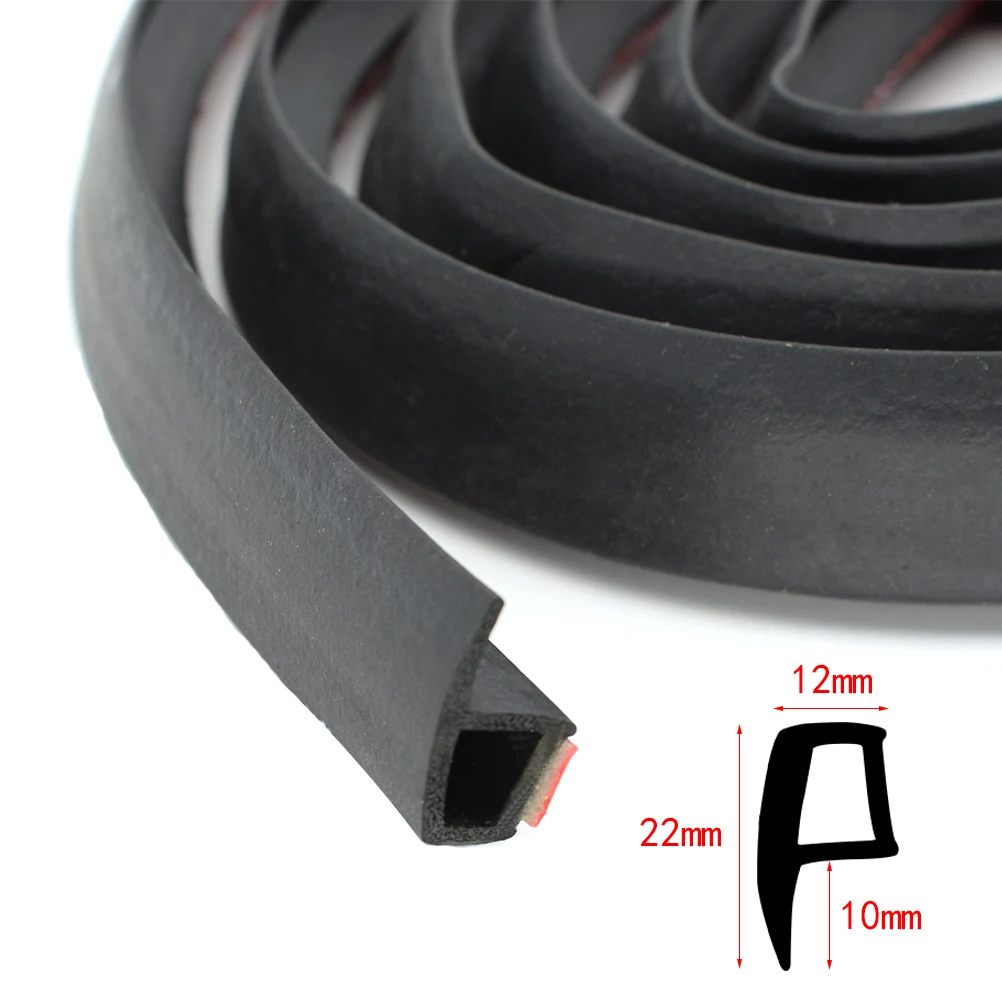 4M P Type Car Door Edge Seal Strip Rubber Sealing Strips Weatherstrip Anti-dust Rainproof Moulding Filler Sealant Auto Styling