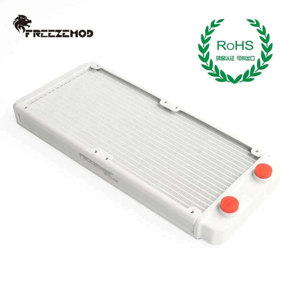 FREEZEMOD 240mm Radiator White Aluminum Heatsink Water Cooling Thread G1/4 Liquid Cooler 17 Wave Crest Fins ROHS SR-LPZJ240