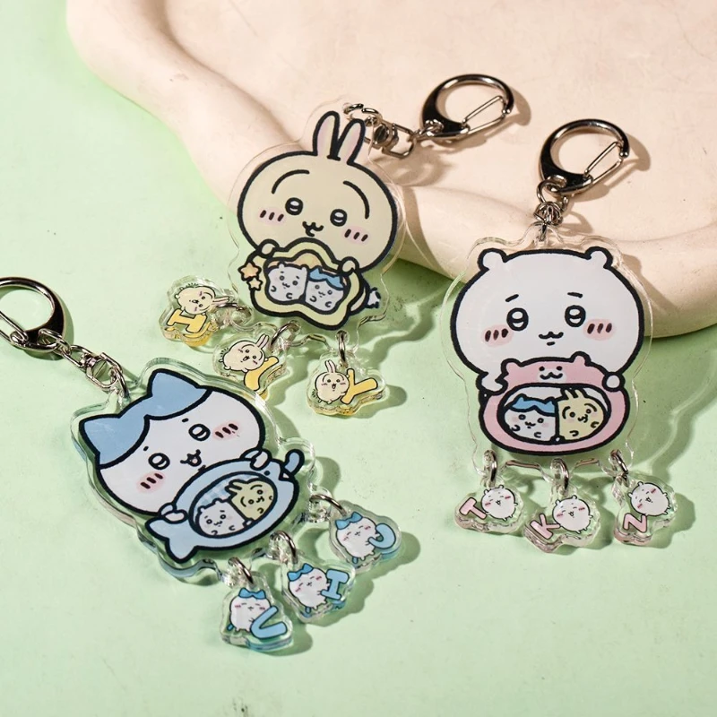 Porte-clés en acrylique Kawaii Chiikawa, dessin animé, décoration de couple, pratique, à offrir aux amis, bijoux personnalisés, nouveau style
