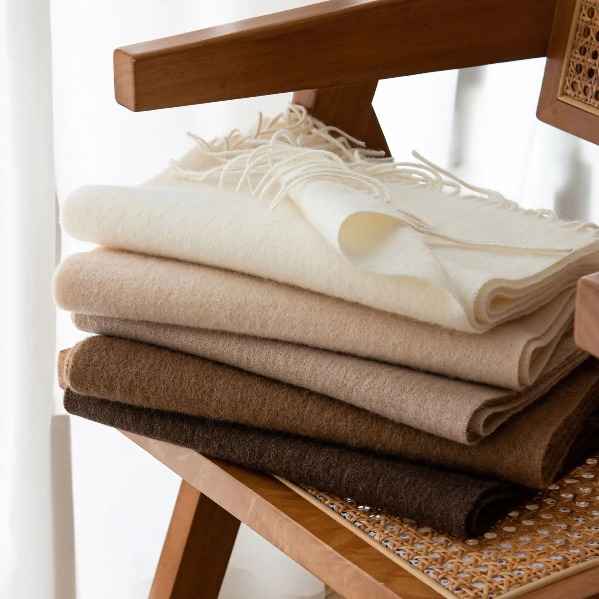 Autumn and Winter New Men's and Women's Versatile Commuting Scarf Solid Color Cashmere Fringed Warm Shade Elegant Shawl Women