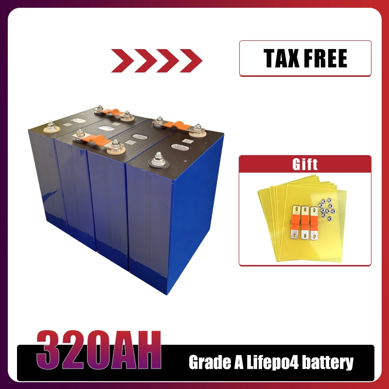 الصف أ 320Ah Lifepo4 بطارية 8000Cycle 3.2 فولت ليثيوم فوسفات الحديد خلية قابلة للشحن لتقوم بها بنفسك 12 فولت 24 فولت الشمسية Comping