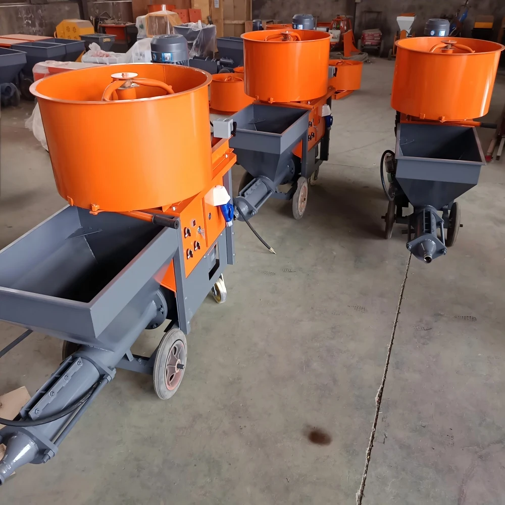 High Efficiency Self Mixing Cement Mortar Spraying Machine Portable Wall Plaster Sprayer Gypsum Putty Stucco Pump Construction