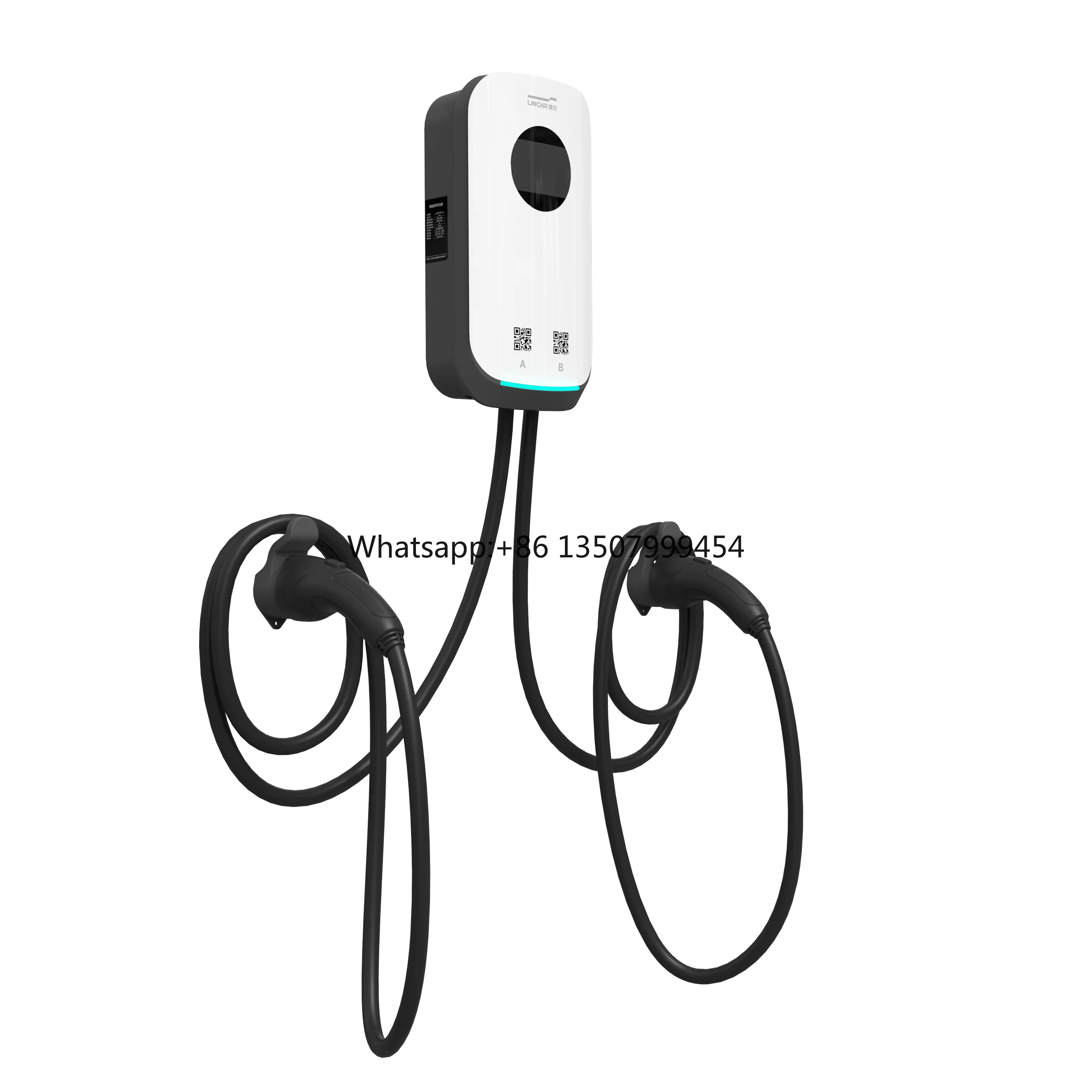 

New Professional 2*7kW EV Charging Station AC Wallbox Screen Smart IP55 Protection Type2 Plug 176-264V Input SGS