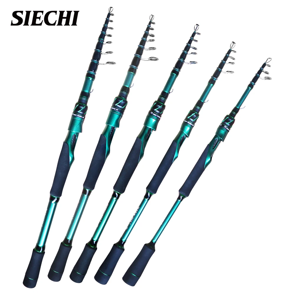 SIECHI canne à pêche en fibre de carbone appât léger rapide alimentation canne de voyage télescopique M hard1.8M 2.1M 2.4M 2.7M 3.0M canne à filer