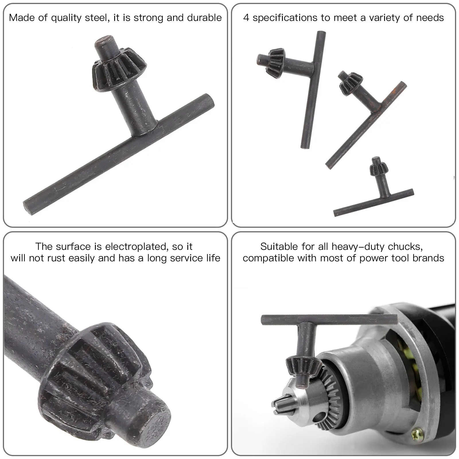 

6pcs Drill Chuck Key Electric H Press Tools Replacement Keys Clamping Strawberry Durable Practical Work Needs Tool Parts