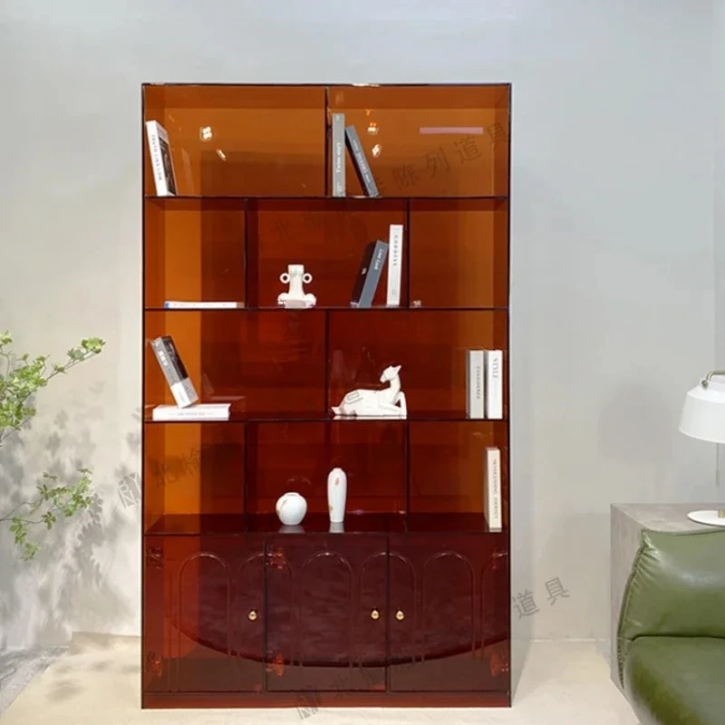 A15 Rak Antik Akrilik Lemari Pajangan Sederhana Rak Pajangan Transparan Rak Penyimpanan Rak Buku Lemari Anggur Multifungsi