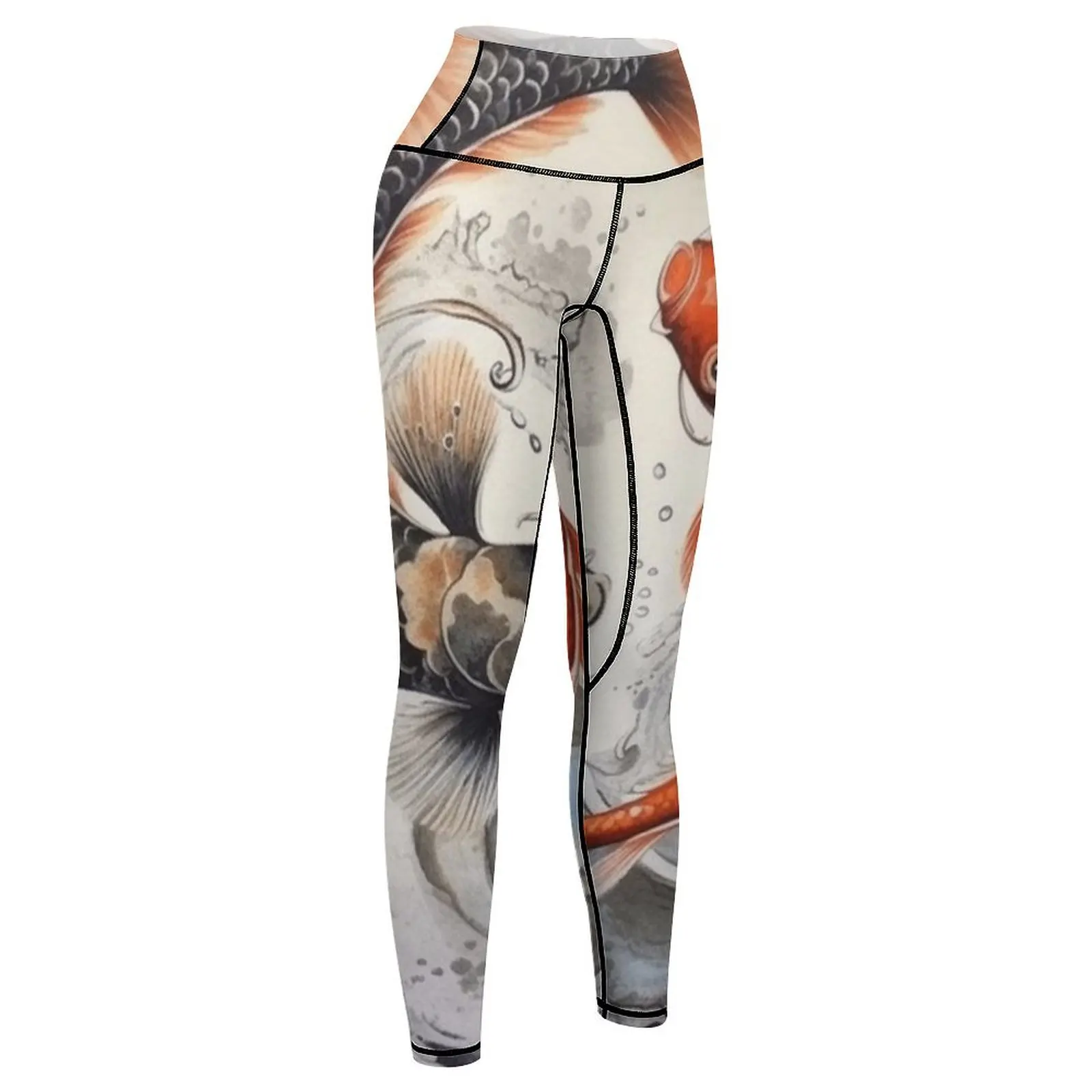 Ying Yang Koi Fish Japan Leggings sport set fitness set gym workout shorts Womens Leggings