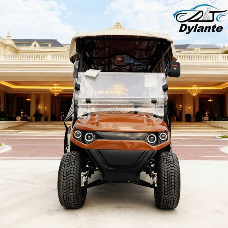 

Внедорожные шины, литиевые батареи, электрический гольф-кар, 12-дюймовые внедорожные шины, складное лобовое стекло, бампер, передняя корзина, крыша, светодиодные ленты