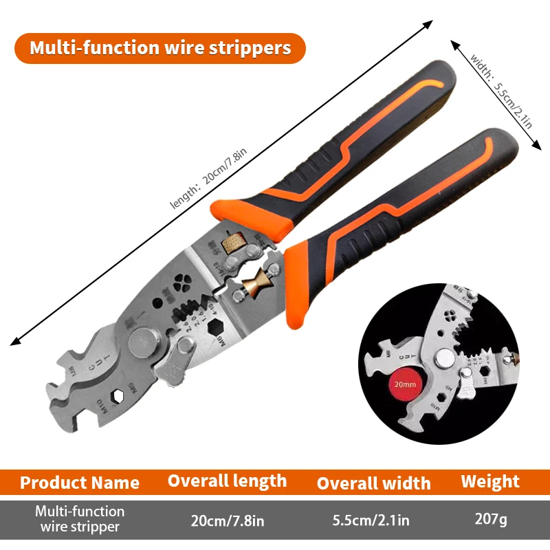 Electrician Crimping Wire Stripping Stripping Wire Cutting Wire Pulling Pliers Multifunctional Wrench Wire Stripping Pliers Cable Cutter