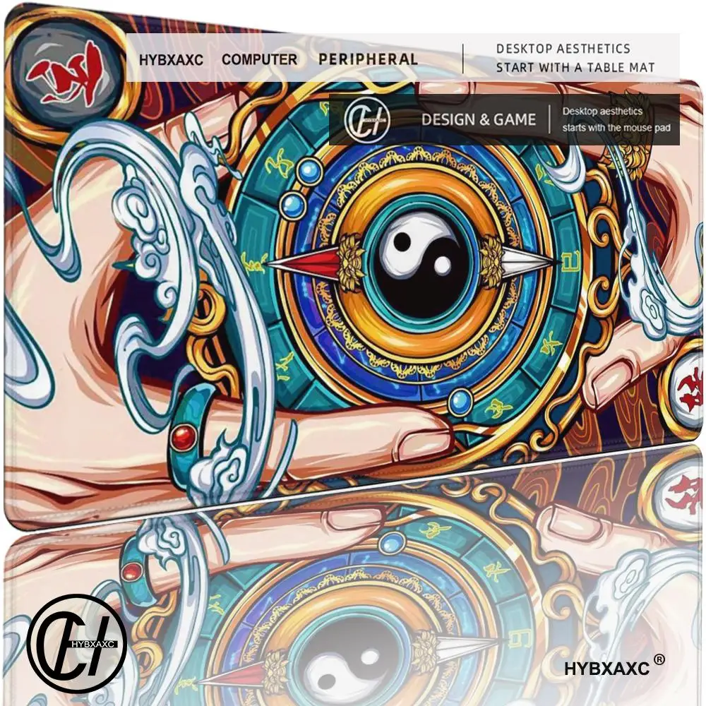 

Большой коврик для стола с HD-печатью, XXL коврик для мыши в китайском стиле с изображением дракона, игровой коврик для клавиатуры 40x90 см, резиновые удлиненные защитные подкладки HYBXAXC