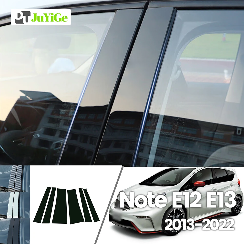

For Nissan Note E12 E13 2013-2022 2014 2015 2016 2017 Bright Black Carbon Fibre Window Door B C Sticker