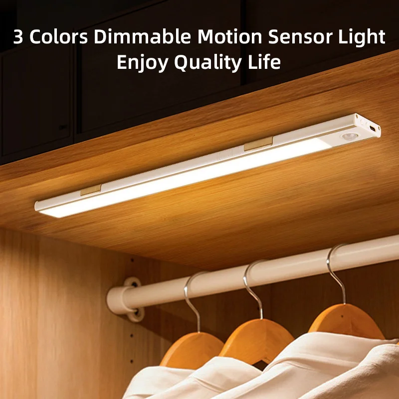 Immagine 3: Luce per Armadio Ricaricabile con Sensore di Movimento LED Wireless USB Ultra Sottile Illuminazione Notturna per Armadio 20cm/30cm/40cm/60cm