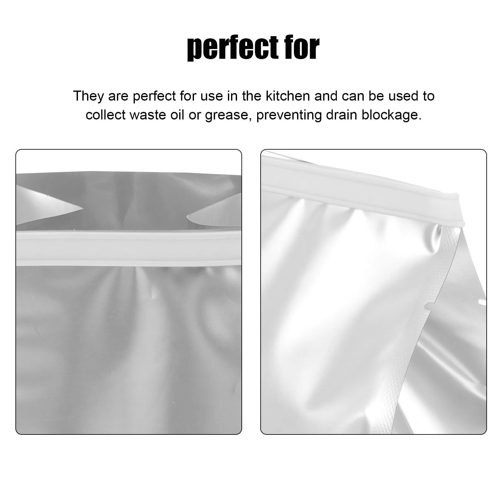 

10Pcs Aluminum Foil Grease Bag Leak-Proof Oil Storage Pouch Multi-Function Kitchen Container for Used Cooking Oil Management