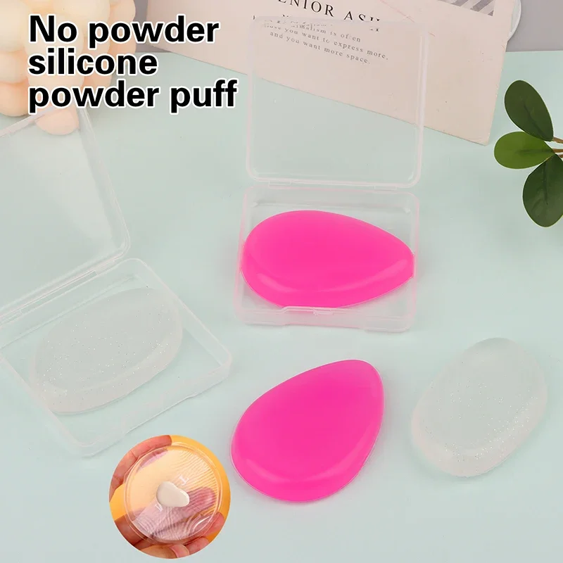 Soft Silicone Gel Powder Puff Sponge For Cosmetic Face Foundation BB Cream No Powder Eating Powder Cosmetic Puff Makeup Tools