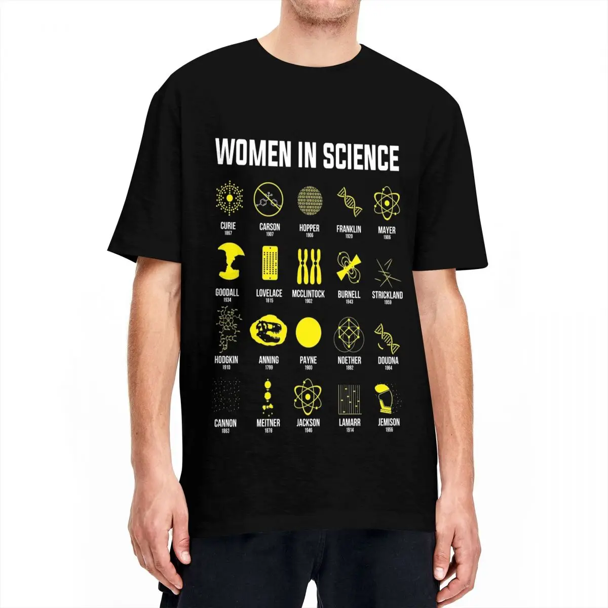 Women In Science T Shirt Men Women\'s 100% Cotton Unique T-Shirts Crew Neck Science Chemistry Physics Scientist Tops Summer