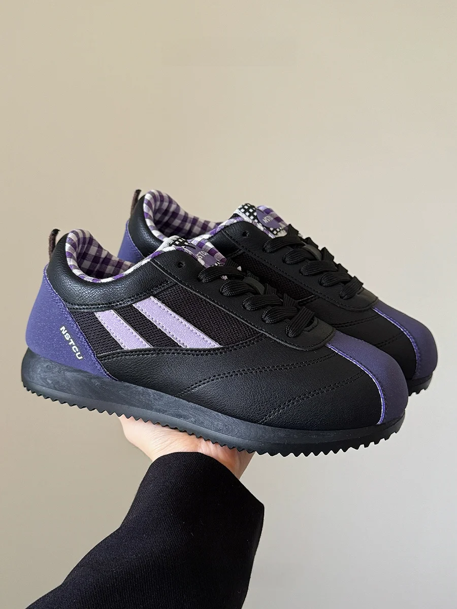 

NSTCU Blackcurrant Thick Bottom Sports Shoes Casual Lightweight Original Sneakers for Students Girls Versatile Comfortable Flats