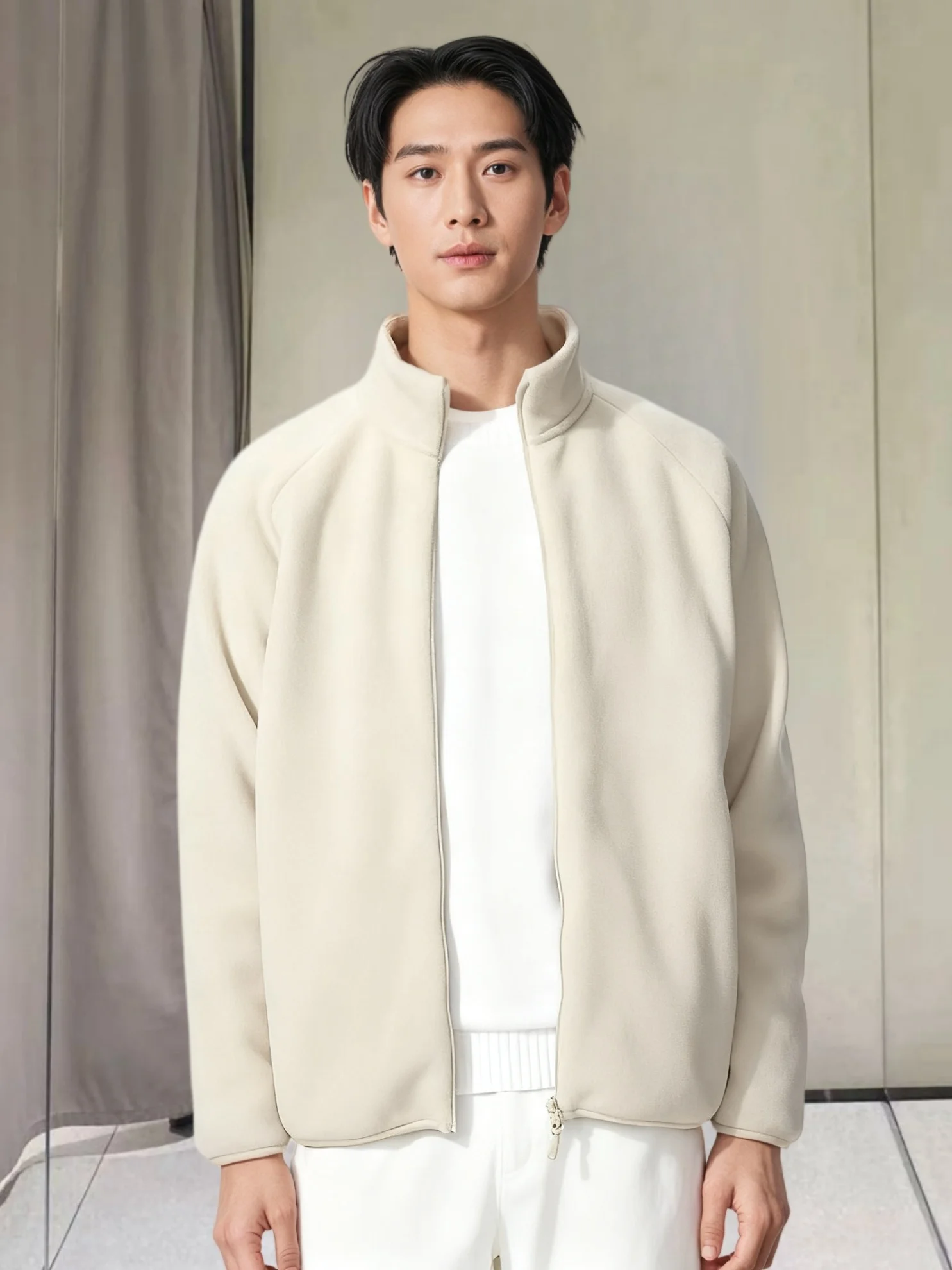 

Высококачественная куртка на молнии с флисовой подкладкой, длинный рукав, верхняя одежда для осени и зимы, новинка 2025 года, стандартный крой