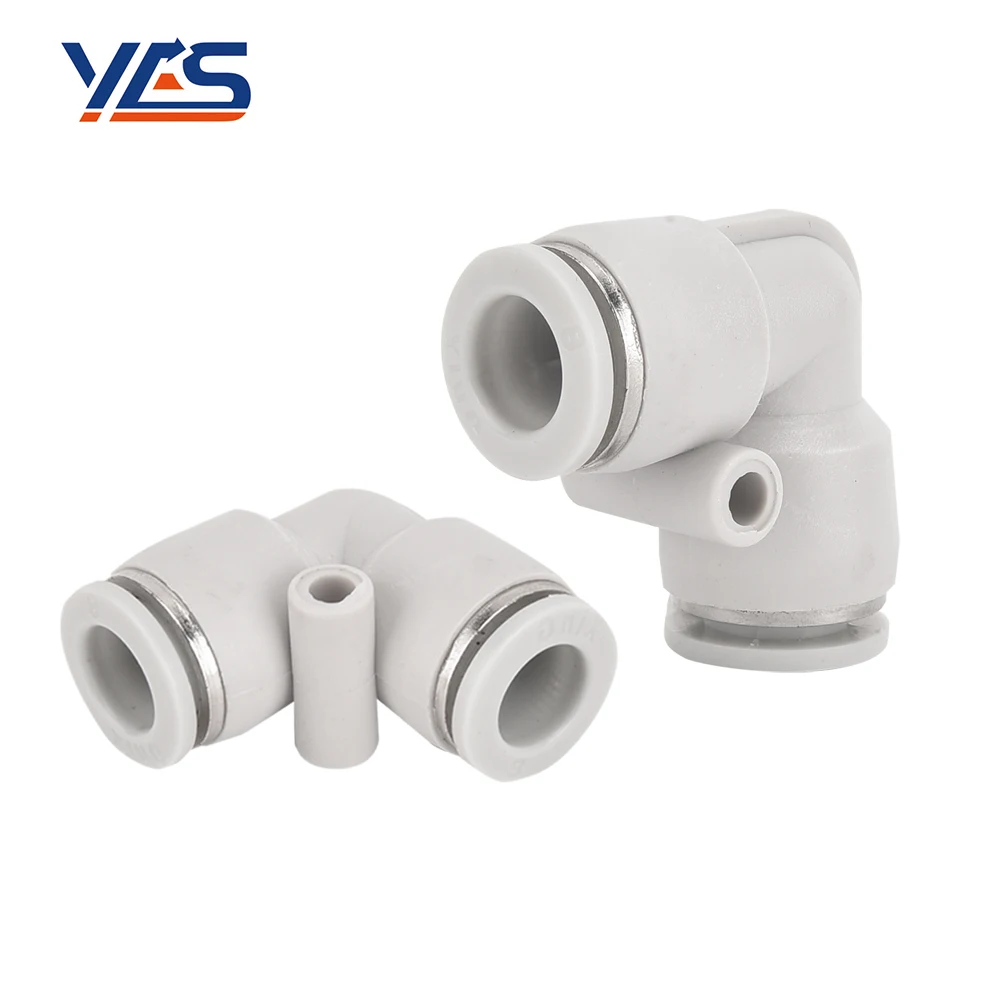High Quality White PV Series 90 degree elbow hose connector Quick air fitting plastic hose fitting penumatic fitting
