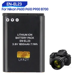 New Replacement Battery For Nikon P600 P610 P900 B700 EN-EL23 ENEL23 High Capacity Rechargable Batteries 1850mAh