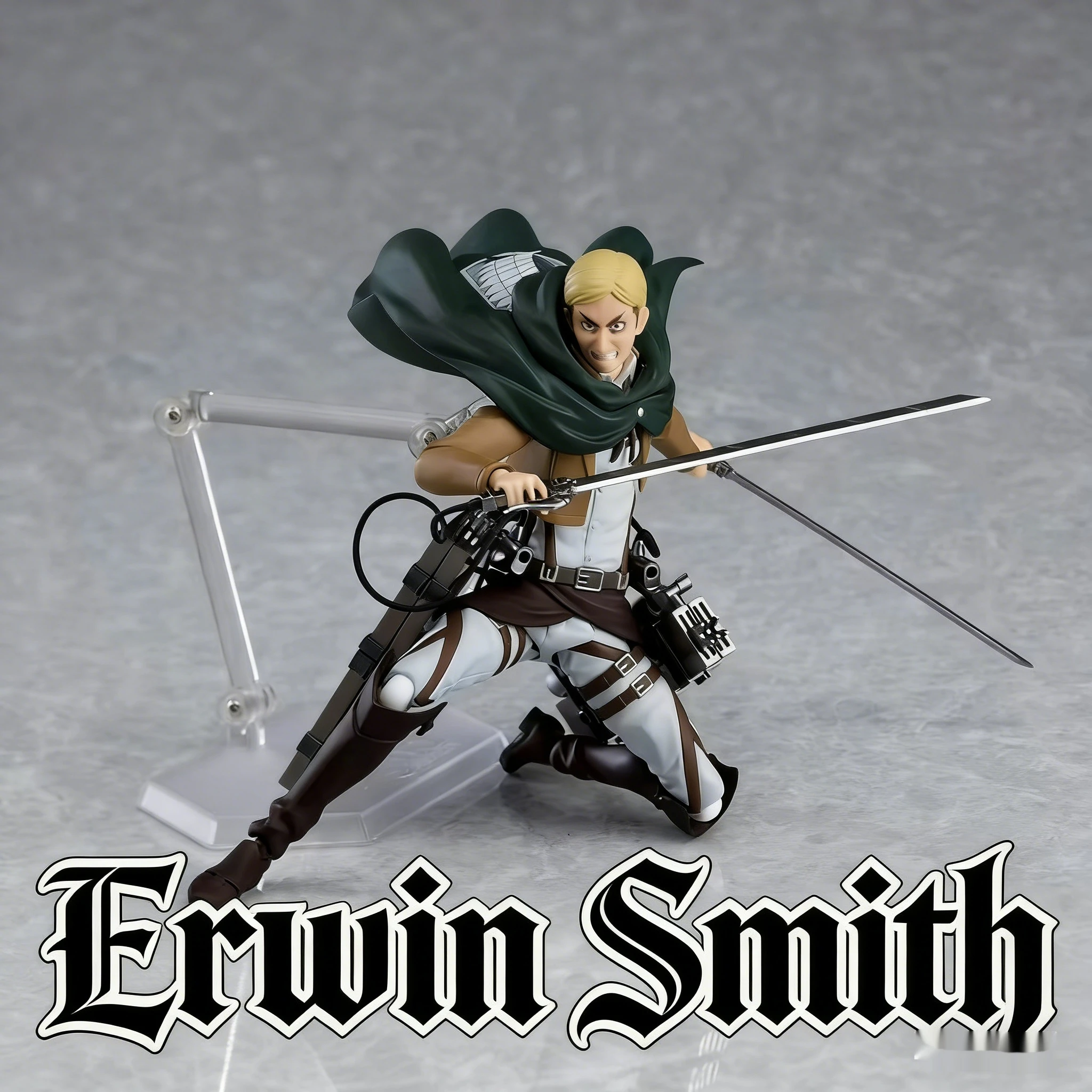 フィグマ-446-エルウィン・スミス-アクションフィギュア-アニメ-進撃の巨人-マニューバーギア付き-ポーズ可能なモデル-デスクトップ装飾品-男の子ファンへのギフト