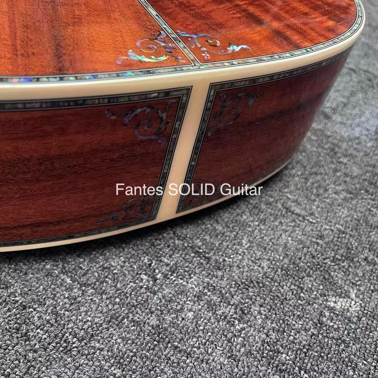 IN STOCK Guitar Ready Ship High Quality 40-Inch Acoustic Guitar All Solid Koa Wood Cutaway Style, SOLID KOA Back Side - view 6
