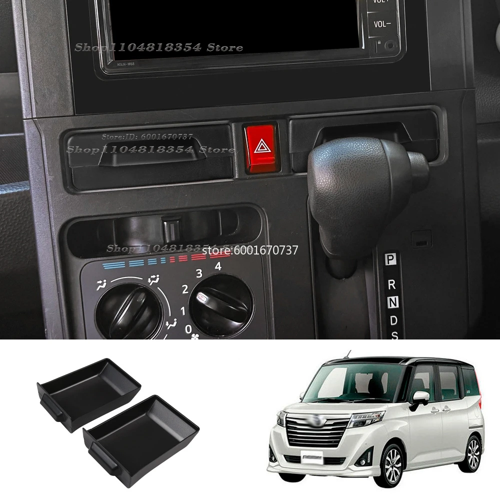 For TOYOTA ROOMY 2022 2023 2024 ABS Black Door Storage Box Front Door Storage Box Cover Interior Acccessories