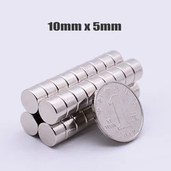 10Pcs 10x5 mm Neodymium Magnets Standard Size N35 Permanent NdFeB Super Strong Powerful Magnetic Magnet Disc 10*5 mm Imanes