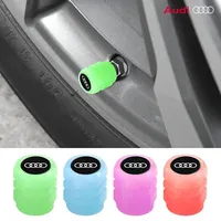 4Pcs Fluorescent Green Car Wheel Tire Valves Caps Luminous Valve Dust Covers For Audi S Line S3 S4 A3 A4 A5 A6 A7 A8 Q2 Q3 Q5 Q7