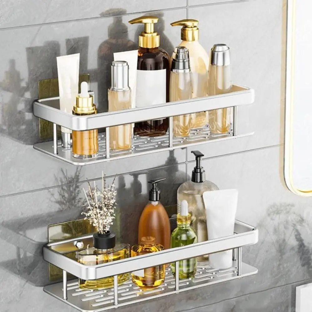 

2Pcs Waterproof Bathroom Storage Rack Thicken Rustproof Wall-Mounted Shelf Rack Large Capacity Easy Install Cosmetic Storage Box