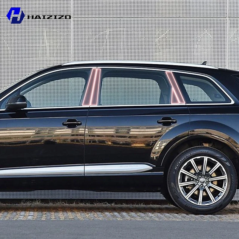 

Для Audi Q7 2016-2019 защитная наклейка на стойку B/C, прозрачная защитная пленка из ТПУ, аксессуары против царапин и отпечатков пальцев