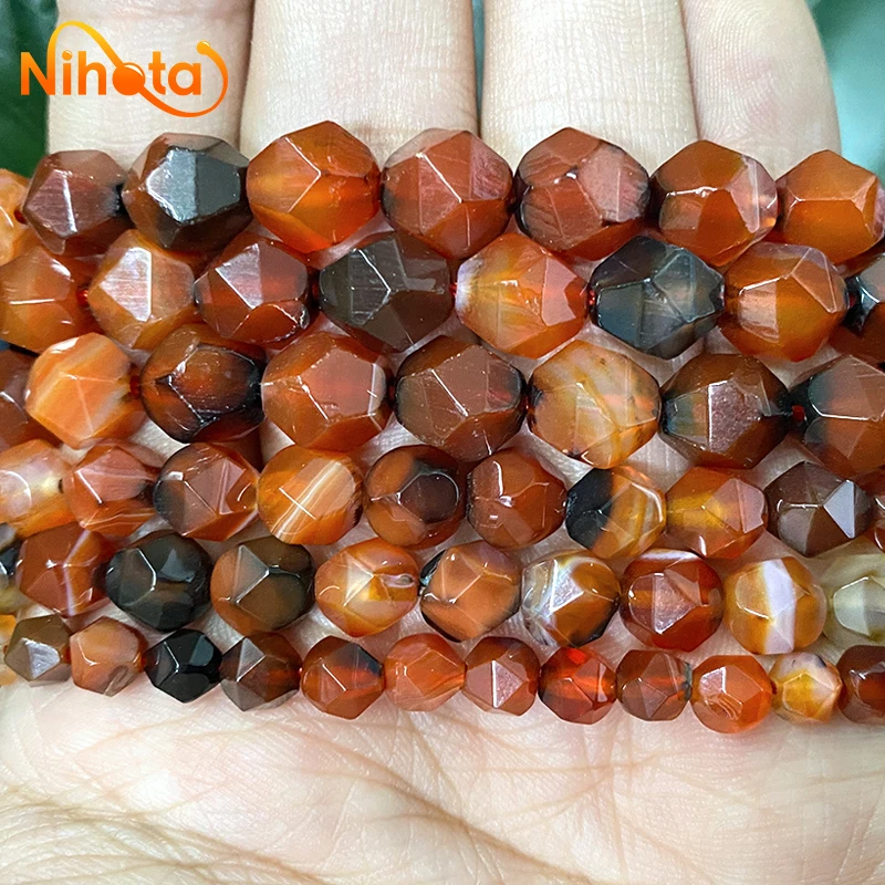 6/8/10mm Natural Agates Beads Faceted Dream Fantasy Agates Loose Beads DIY Women\'s Bracelet Necklace for Jewelry Making 15\