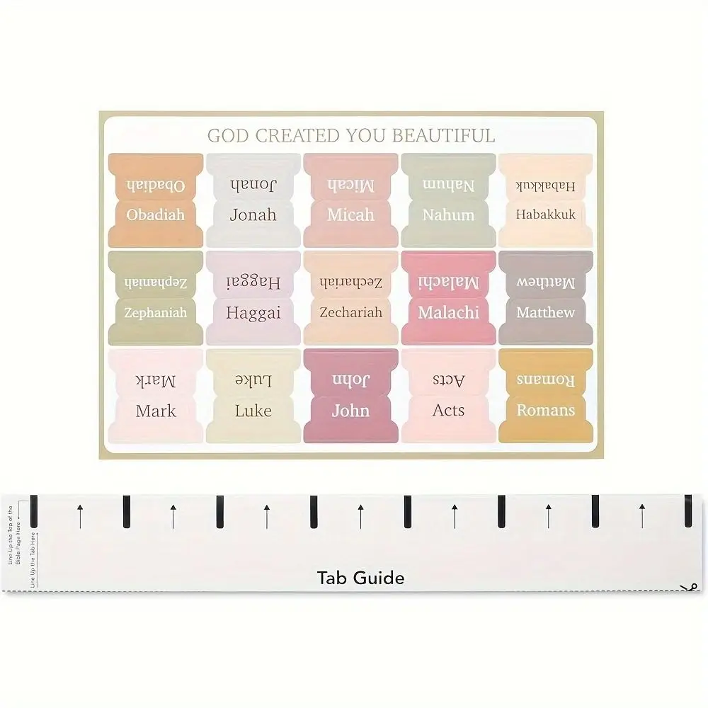 5 sheet/set Sticky Notes Bible Index Tabs Morandi Boho Theme Laminated Bible Tabs Studying Bible Index Memo Pads