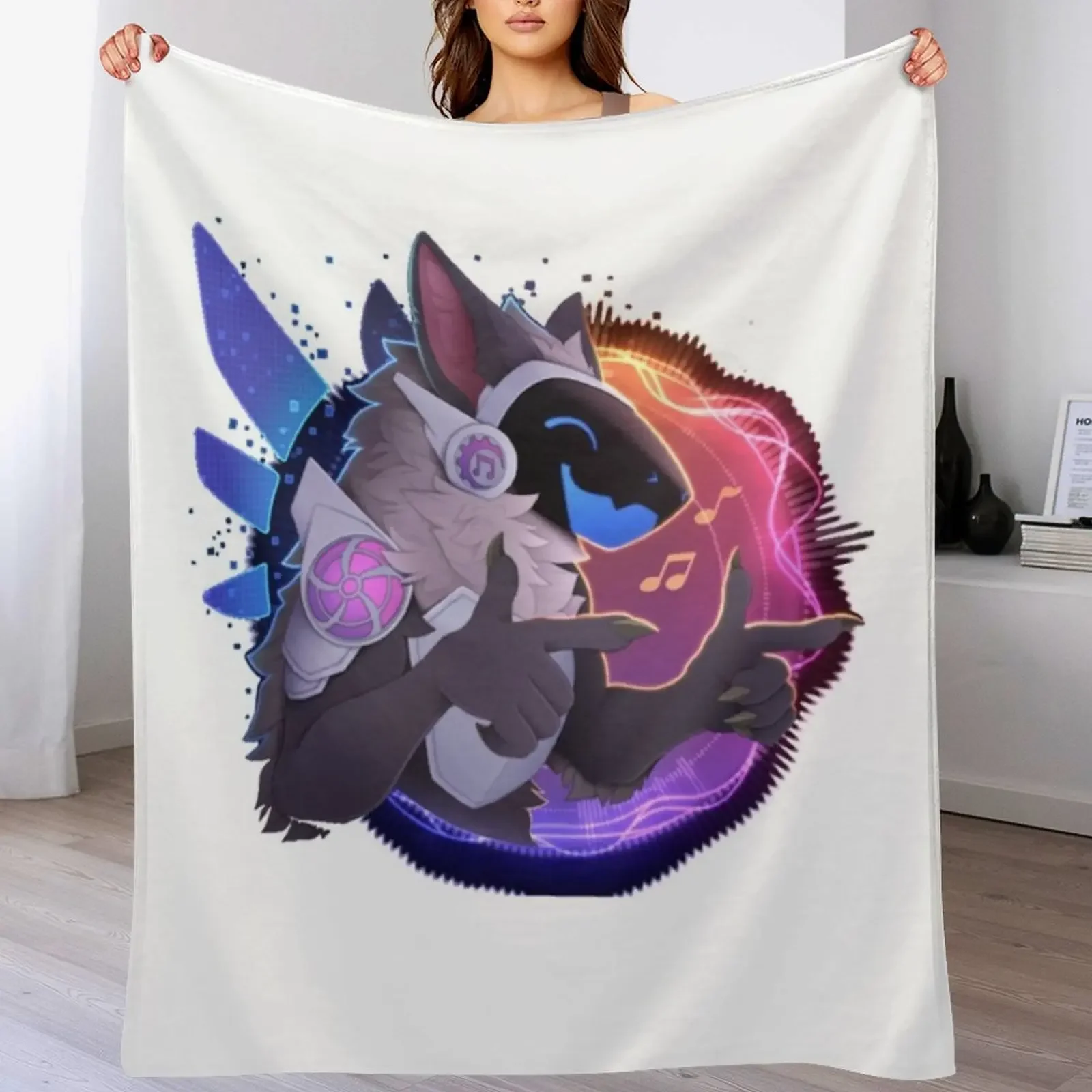 

Disco protogen Throw Blanket Shaggy Soft Plaid christmas gifts Large Blankets