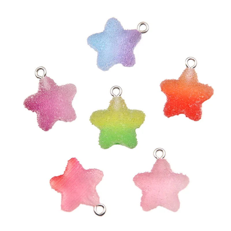 20Pcs Mix Size Colorful Bear Hearts Charms Resin Cabochons Glitter Gummy Candy Necklace Keychain Pendant DIY Making Accessories
