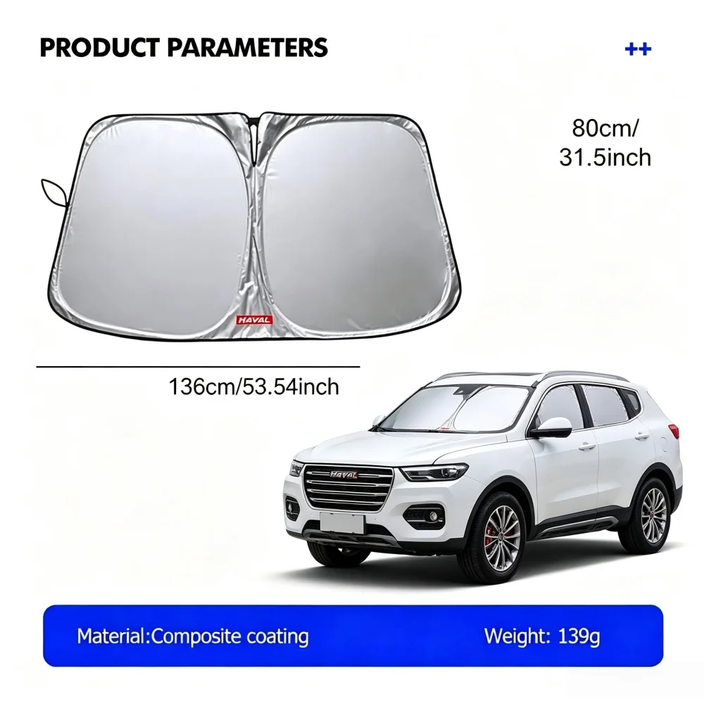 Heat Insulation Foldable Car Windshield Sun Shade Anti-UV Front Glass Cover Visor Shield for Haval H6 Jolion Dargo F7 M6 H9