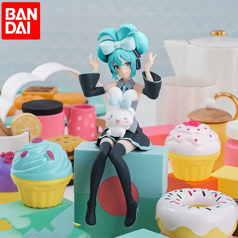 

Bandai New products 14CM Hatsune sitting Miku anime figure PVC model action figure Christmas Gift Collection Model Doll Toys