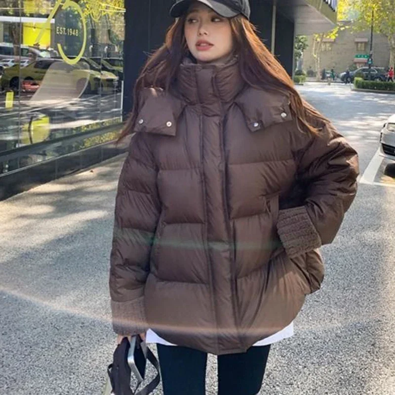 2024 New Waterproof Down Cotton Padded Jacket Hooded Short Women's Winter Clothes Korean Style Puffer Jacket Coat Outwear Female