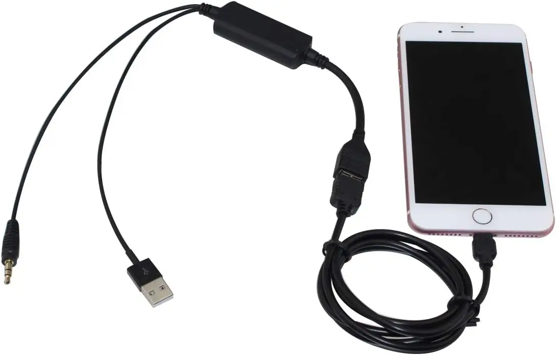 USB 3.5Mm Aux Interface Cable Compatible with BMW X3 X5 Series 3 5 Mini Charging Play Music